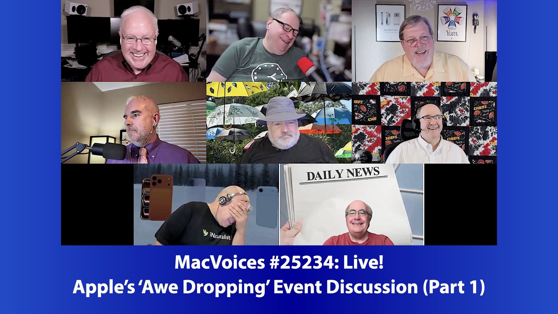 MacVoices 25234 Chuck Joiner, David Ginsburg, Marty Jencius, Brian Flanigan-Arthurs, Jim Rea, Web Bixby, Eric Bolden, and Mark Fuccio