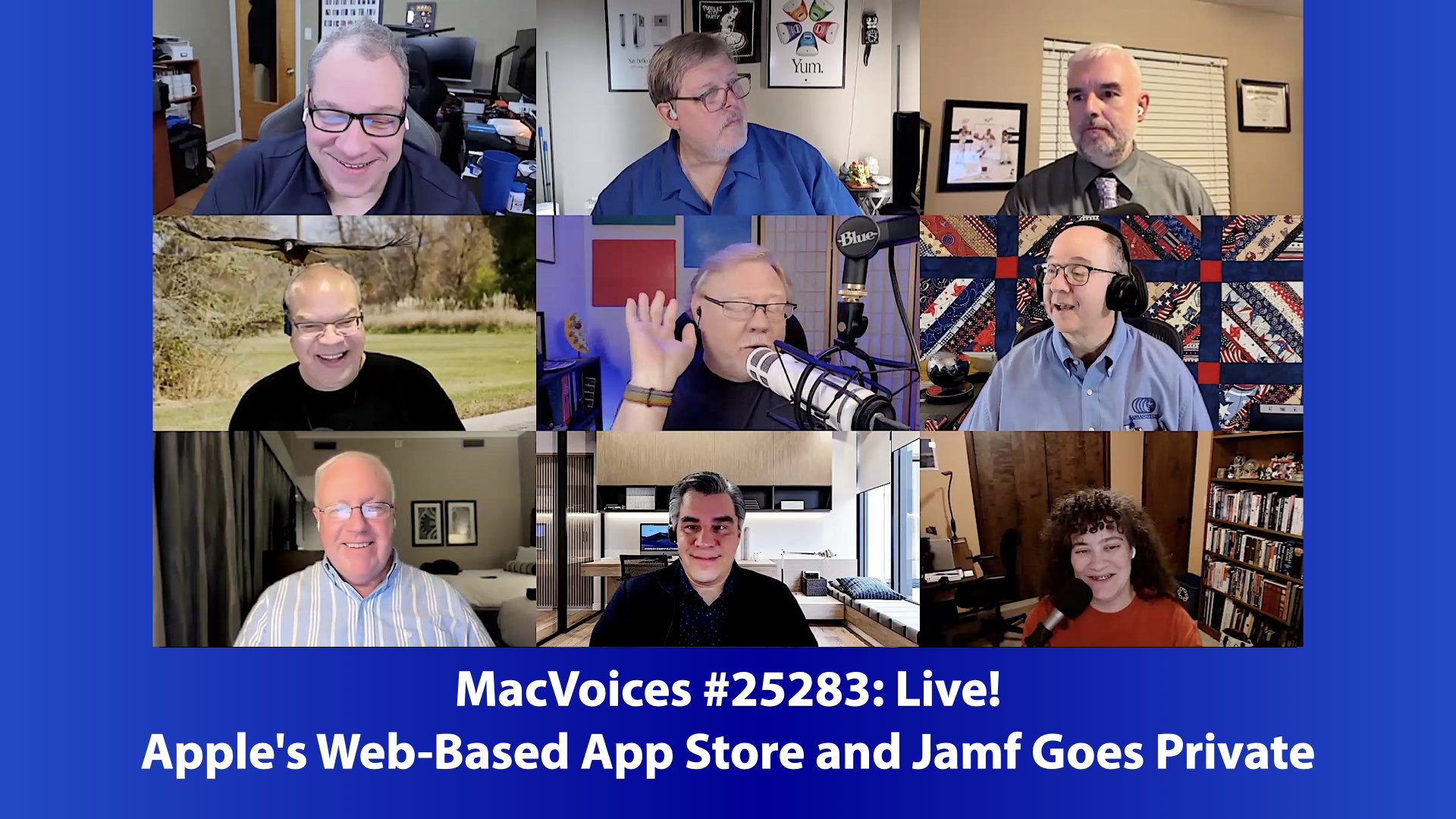 MacVoices 25283 David Ginsburg, Marty Jencius, Brian Flanigan-Arthurs, Eric Bolden, Jeff Gamet, Chuck Joiner, Norbert Frassa, and Kelly Guimont