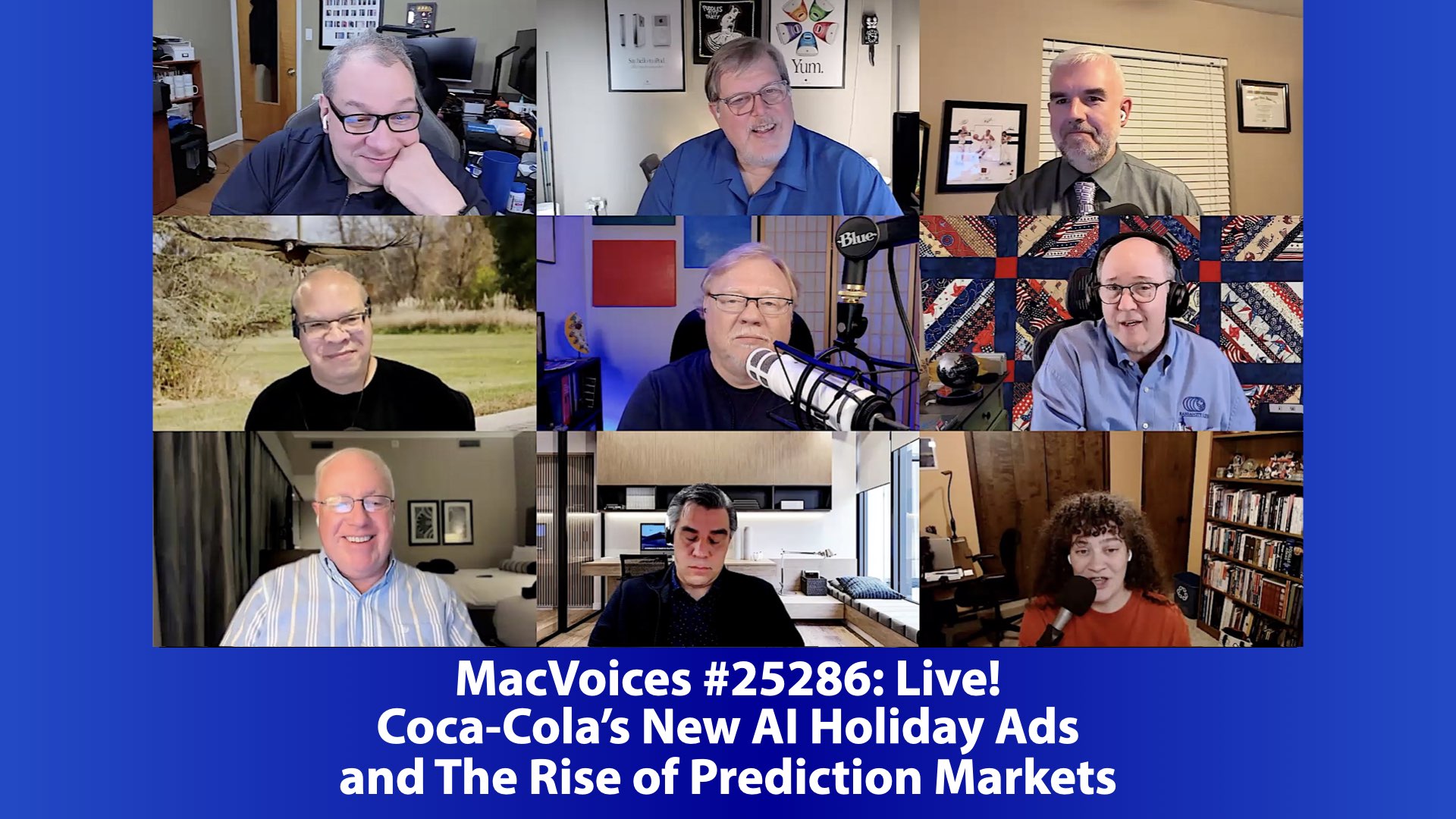 MacVoices 25286 David Ginsburg, Marty Jencius, Brian Flanigan-Arthurs, Eric Bolden, Jeff Gamet, Chuck Joiner, Norbert Frassa, and Kelly Guimont