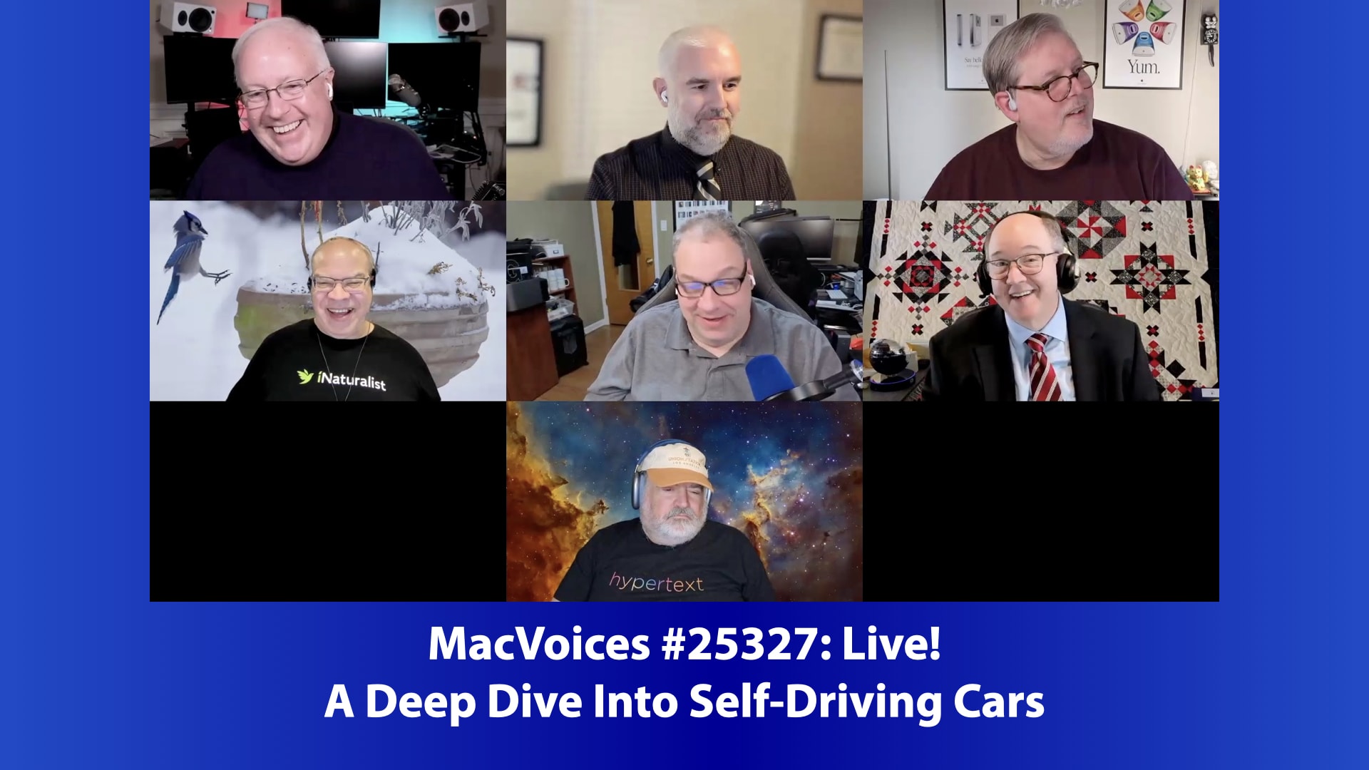 MacVoices 25327 Chuck Joiner, Brian Flanigan-Arthurs, Marty Jencius, Eric bolden, David Ginsburg, Web Bixby, and Jim Rea