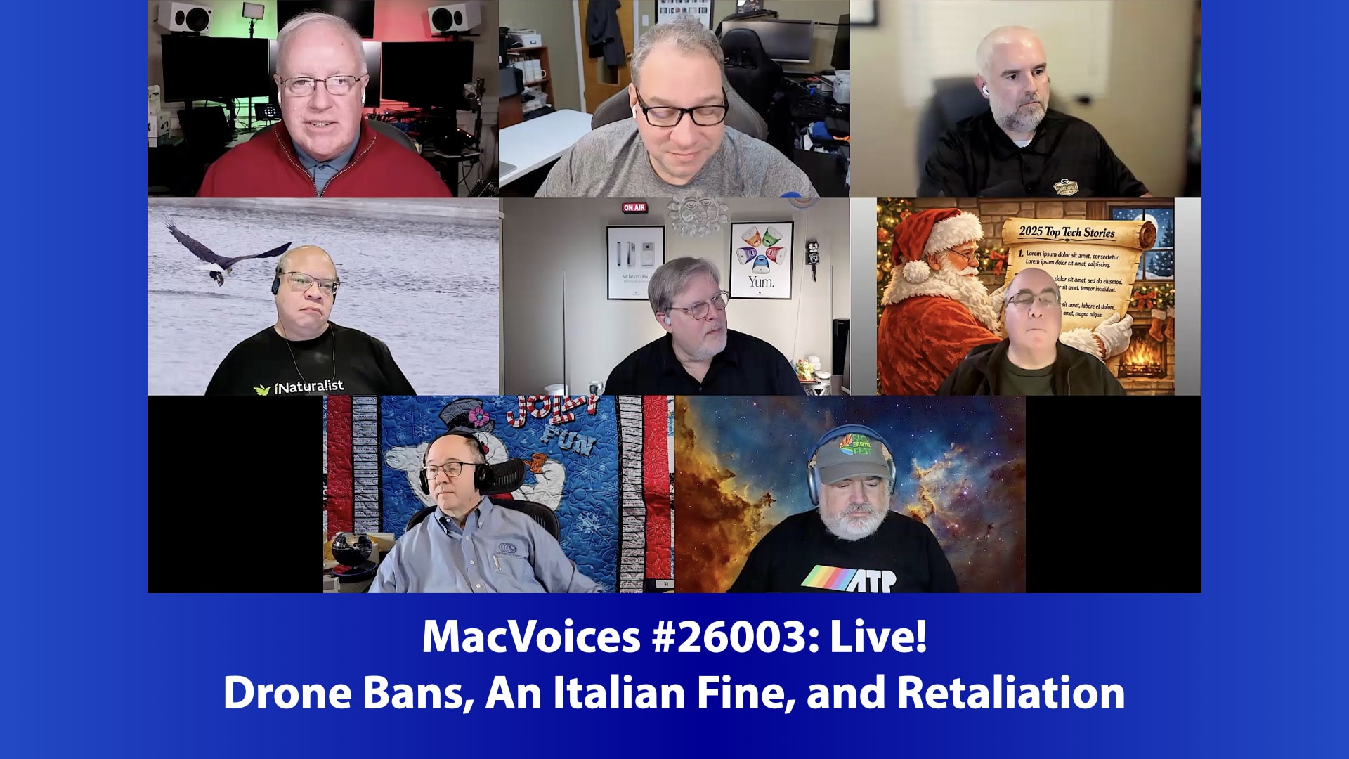 MacVoices 26003 Chuck Joiner, David Ginsburg, Brian Flanigan-Arthurs, Eric bolden, Marty Jencius, Mark Fuccio, Web Bixby, Jim Rea