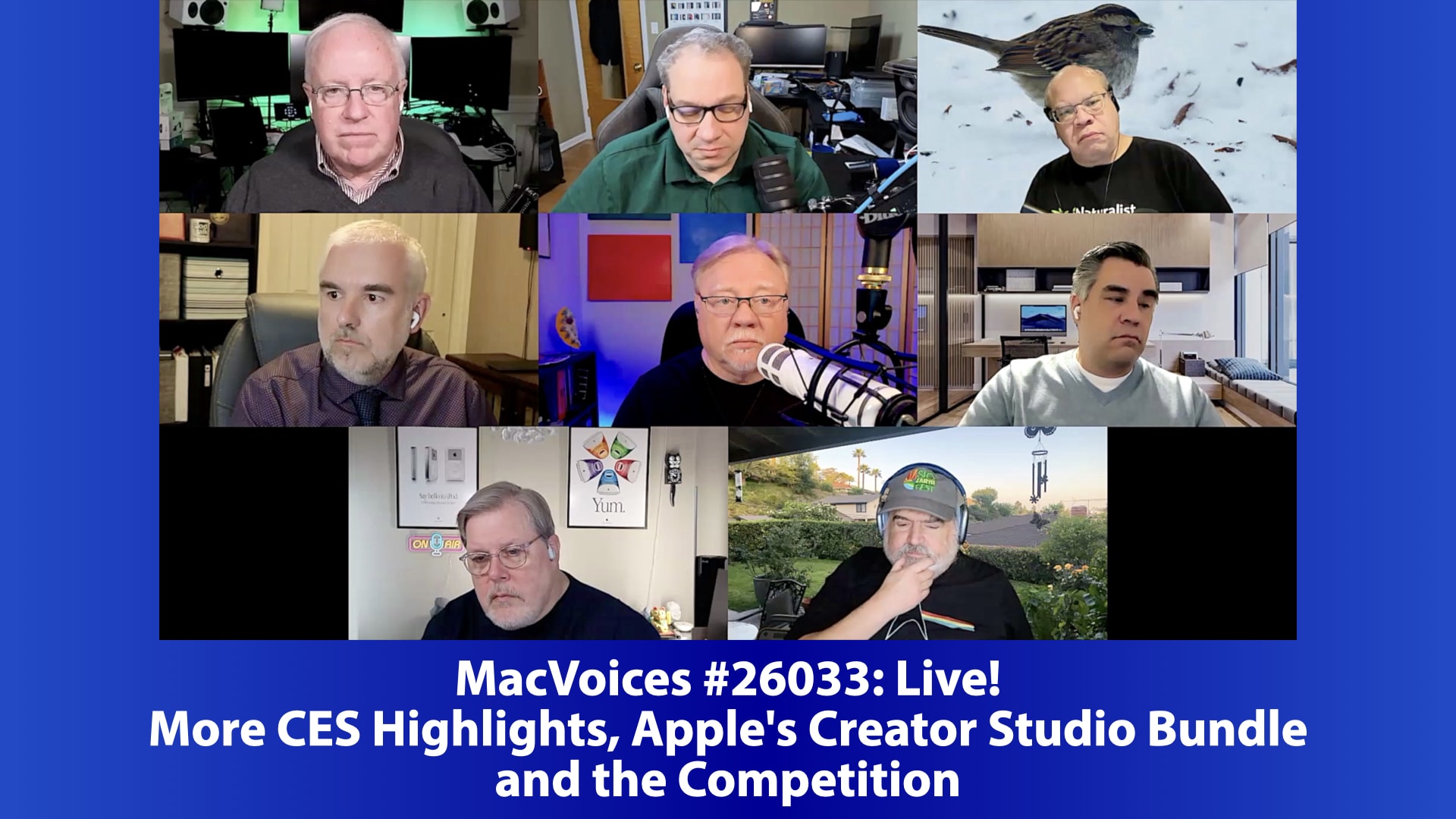 MacVoices 26033 Chuck Joiner, David Ginsburg, Eric Bolden, Brian Flanigan-Arthurs, Jeff Gamet, Norbert Frassa, Marty Jencius, Jim Rea