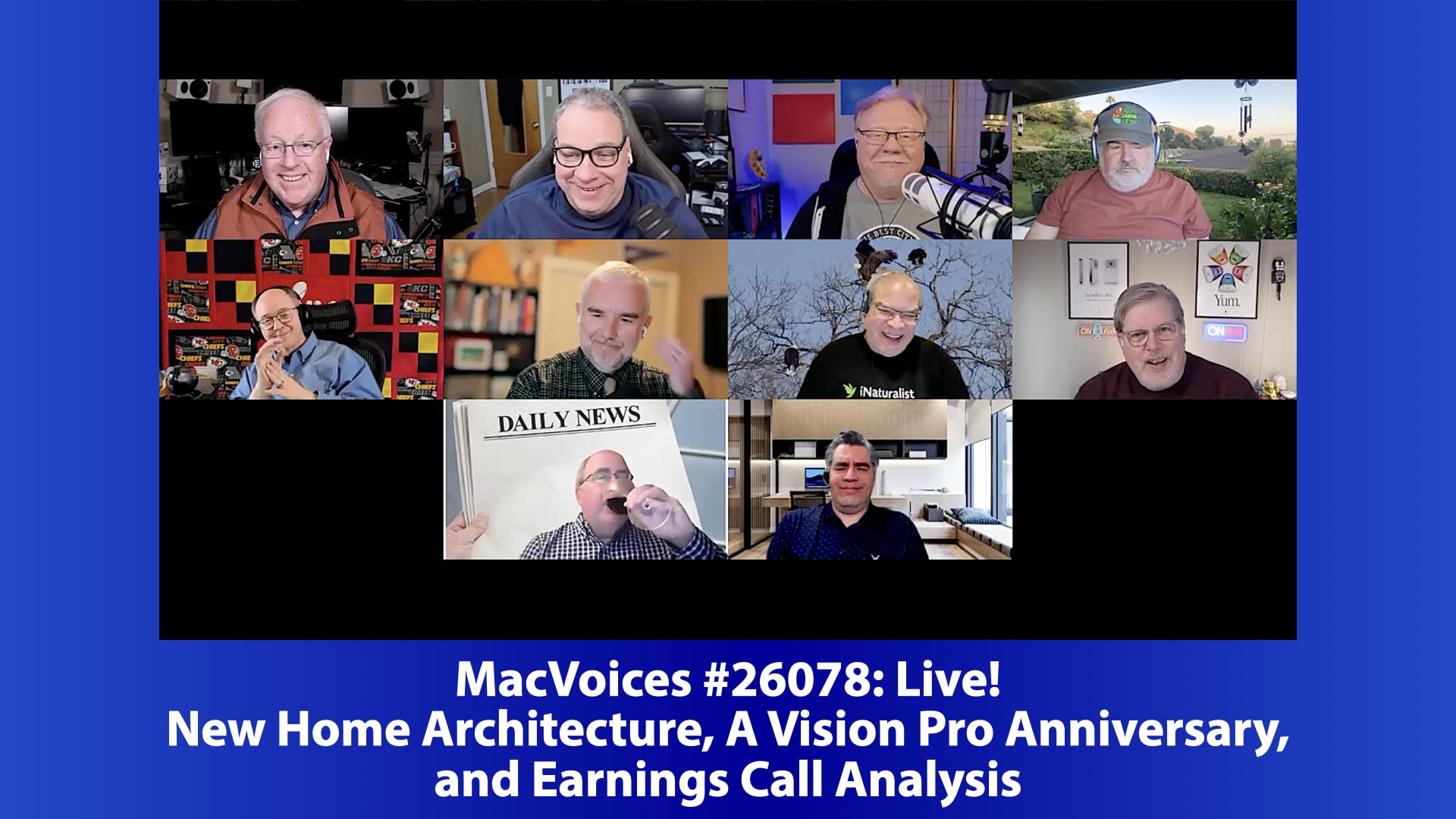 MacVoices 26078 Chuck Joiner, David Ginsburg, Jeff Gamet, Jim Rea, Web Bixby, Brian Flanigan-Arthurs, Eric Bolden, Marty Jencius, Mark Fuccio, and Norbert Frassa