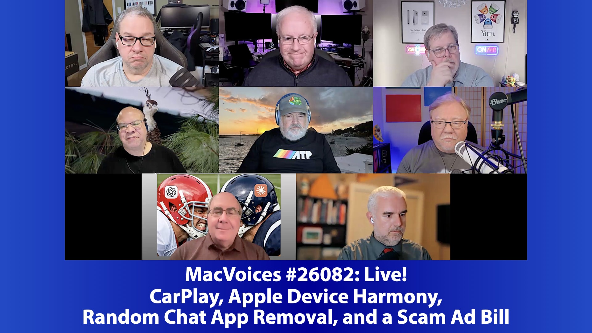 MacVoices 26082 David Ginsburg, Chuck Joiner, Marty Jencius, Eric Bolden, Jim Rea, Jeff Gamet, Mark Fuccio, and Brian Flanigan-Arthurs