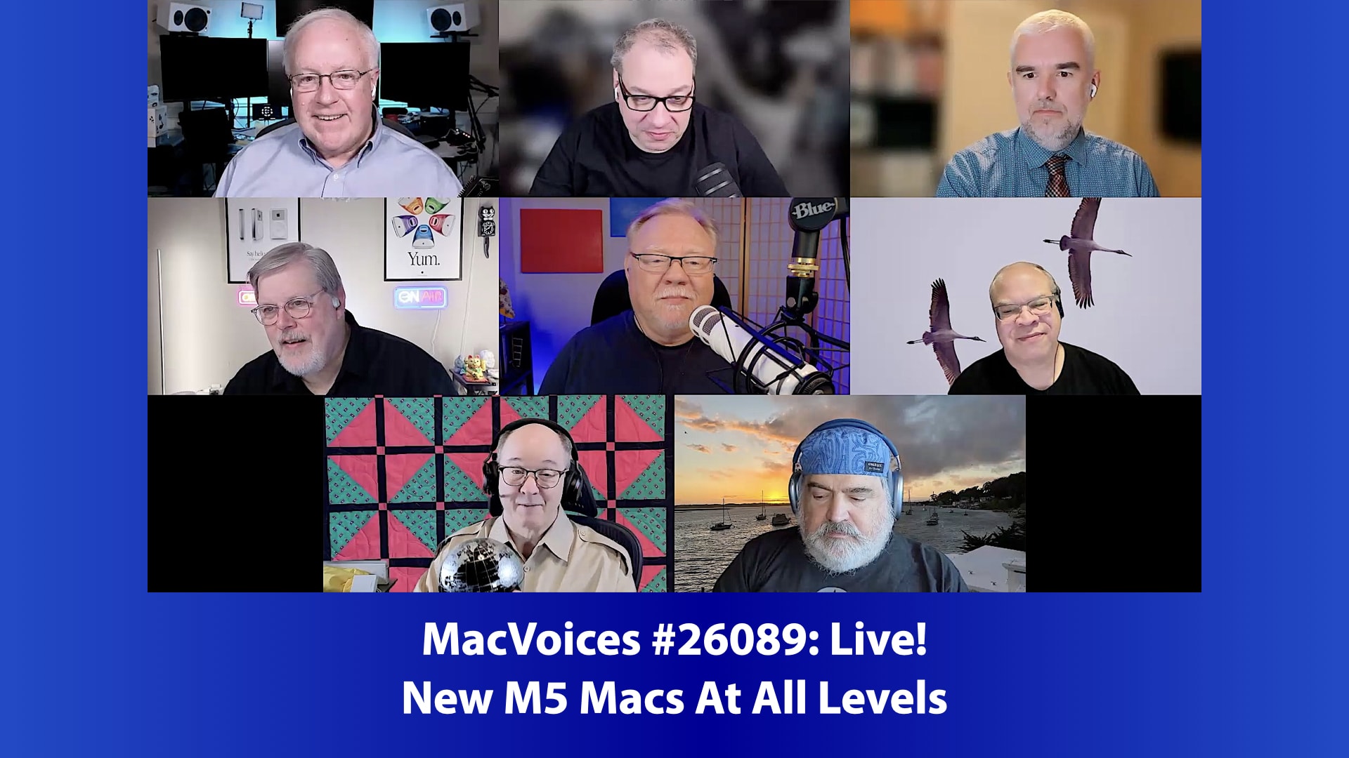 MacVoices 26089 Chuck Joiner, David Ginsburg, Brian Flanigan-Arthurs, Marty Jencius, Jeff Gamet, Eric Bolden, Web Bixby, and Jim Rea