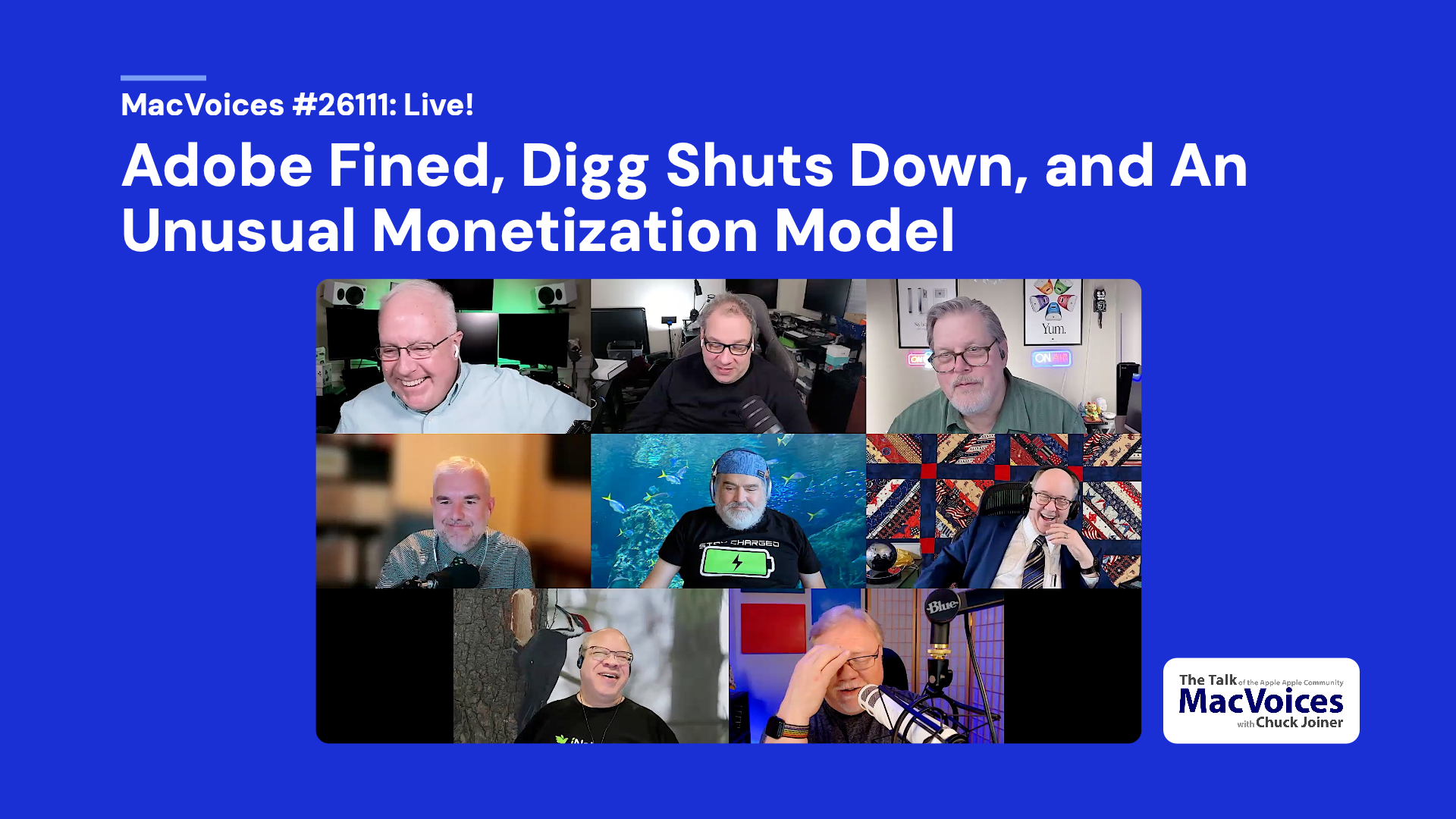 Chuck Joiner, David Ginsburg, Marty Jencius, Brian Flanigan-Arthurs, Jim Rea, Web Bixby, Eric Bolden, and Jeff Gamet