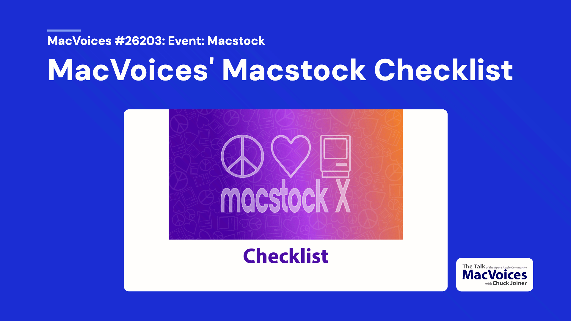 Macstock Checklist