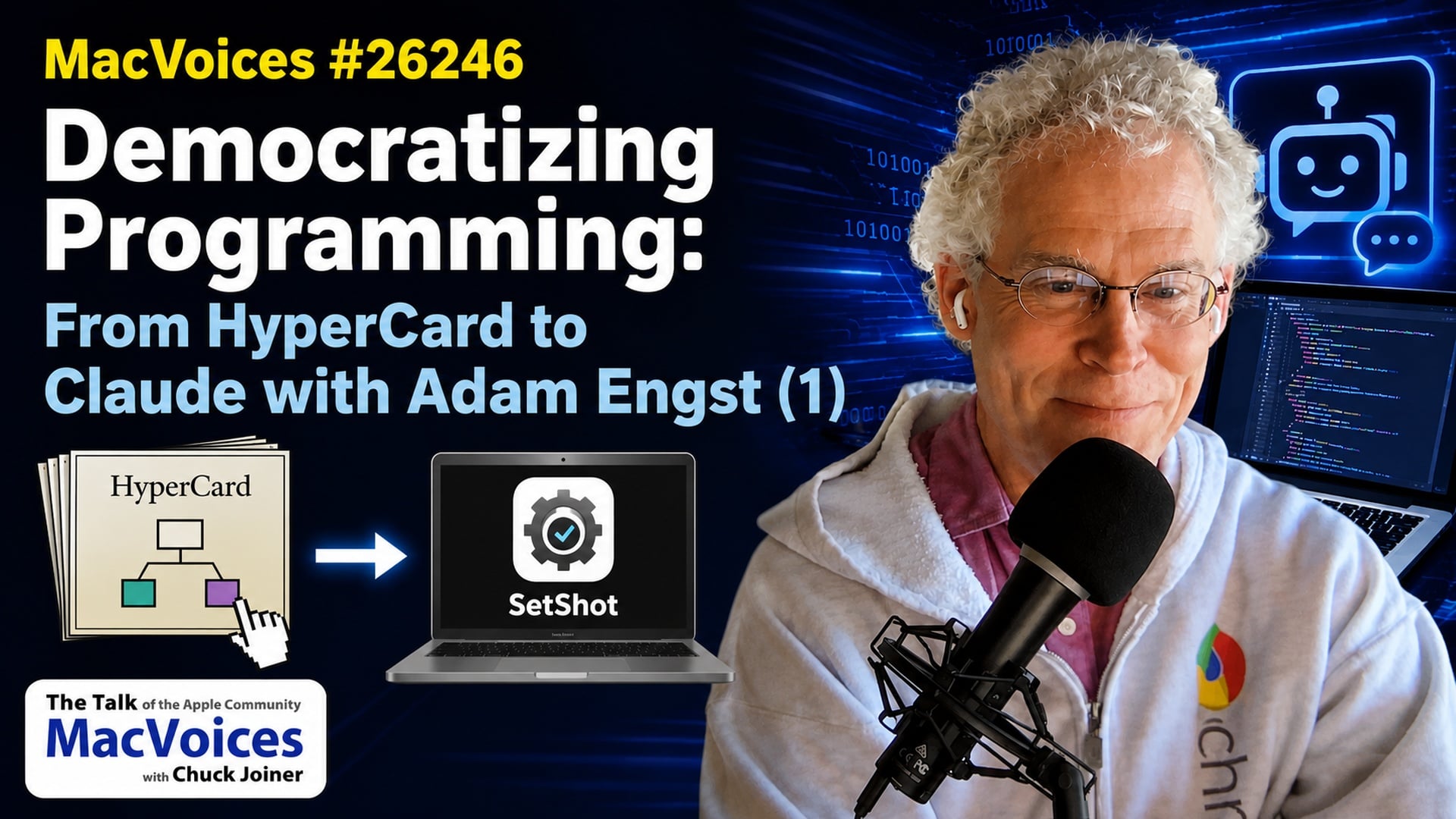 Adam Engst looks back at HyperCard as an early tool that democratized software creation, then connects its legacy to today’s AI-assisted development. He outlines how Claude helped turn an idea for tracking macOS setting changes into a working Mac app, SetShot. Adam discusses Xcode, GitHub, rapid iteration, and the value of visual feedback in his development process, and how AI lowers programming barriers without eliminating the need for thought, judgment, and effort. 
