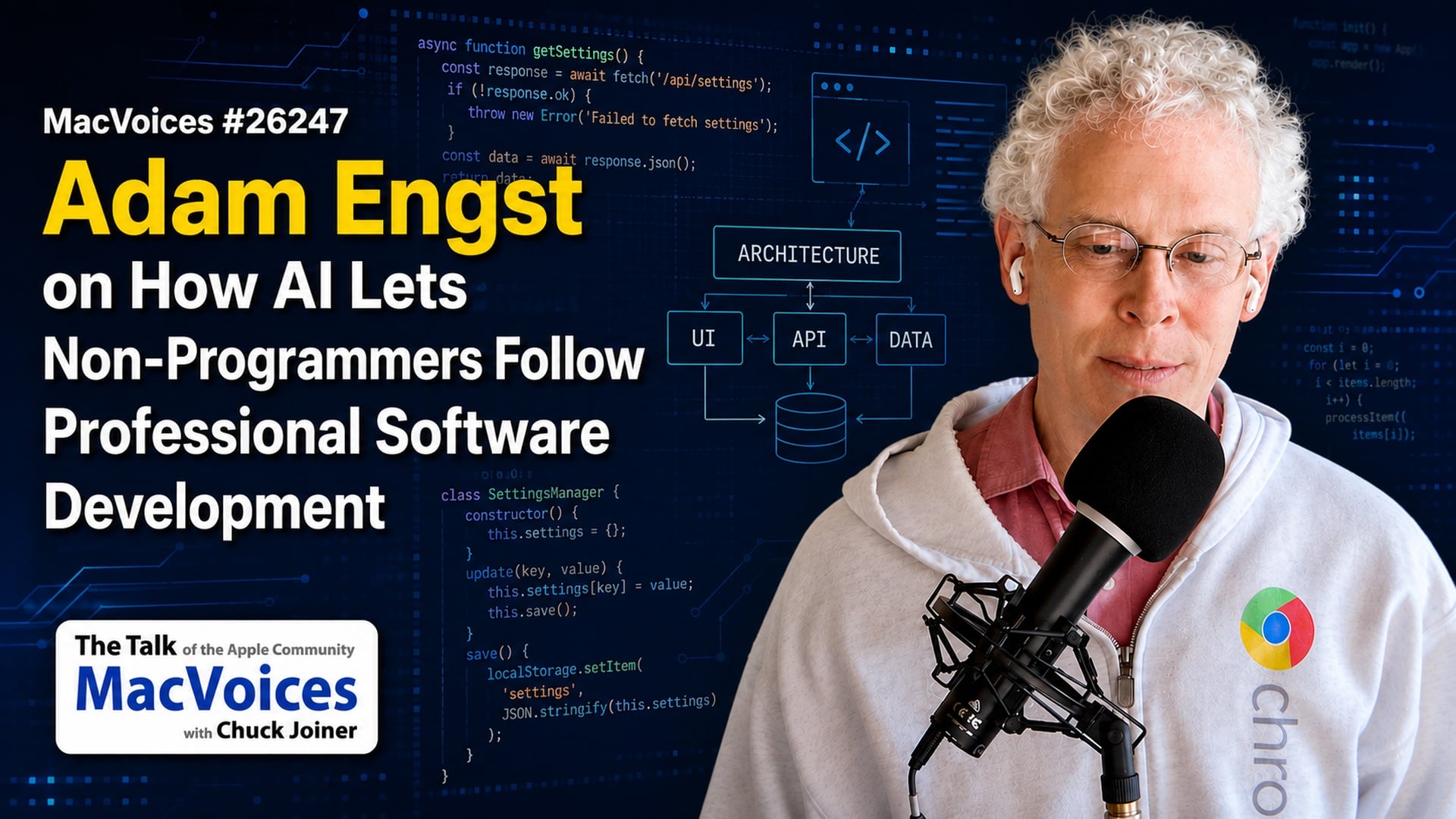Our conversation with Adam Engst continues with an exploration of  how AI can help non-programmers build sophisticated software by following professional development practices. Adam explains using specifications, architecture documents, and AI-guided decisions to create reliable apps, then examines the approach his app, SetShot, takes to macOS settings, privacy, security, user feedback, Cloudflare, GitHub, and minimizing sensitive data collection. 
